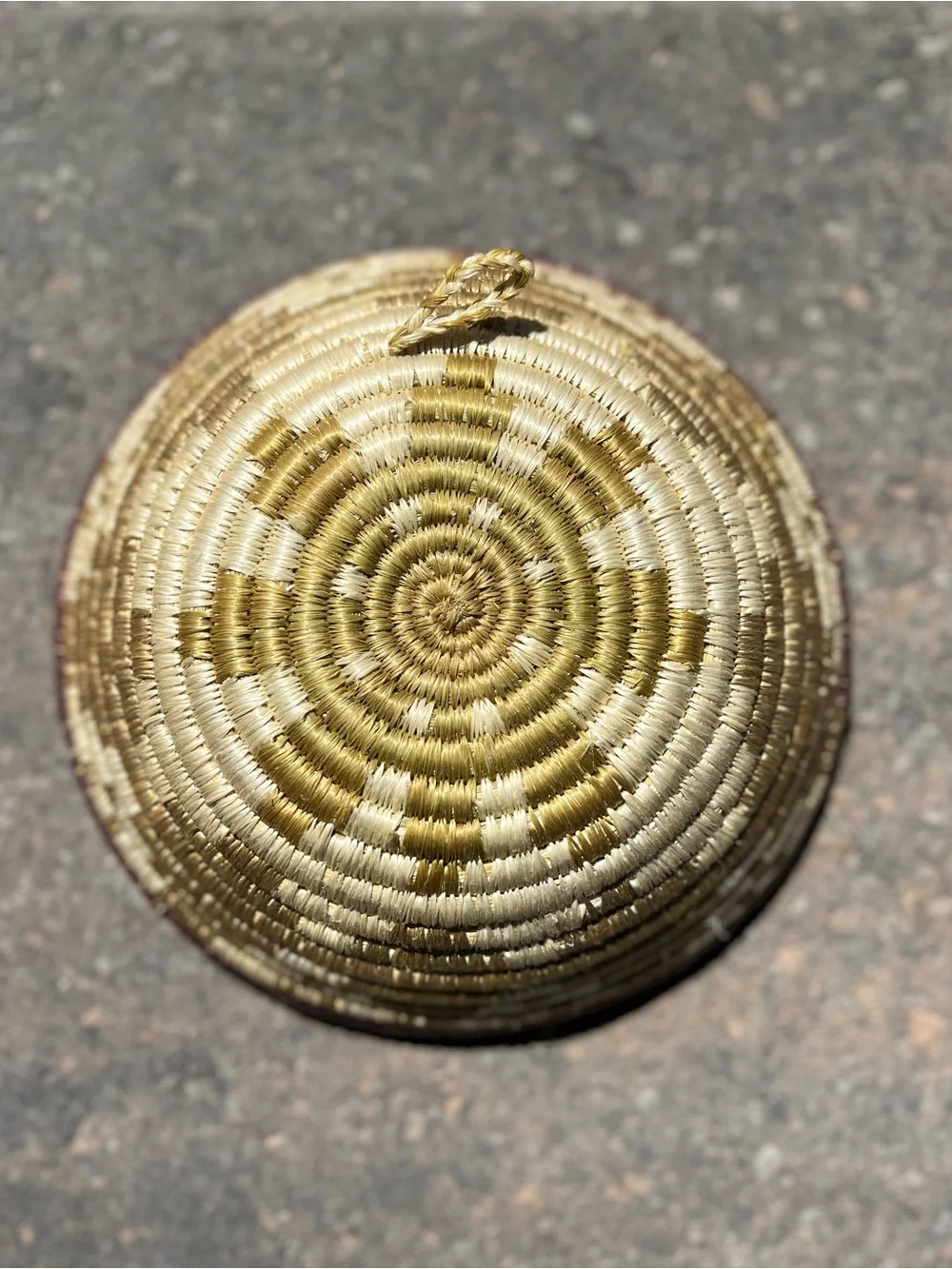 Handwoven African Wall Basket Coiled Sisal & Sweetgrass Bowl 7